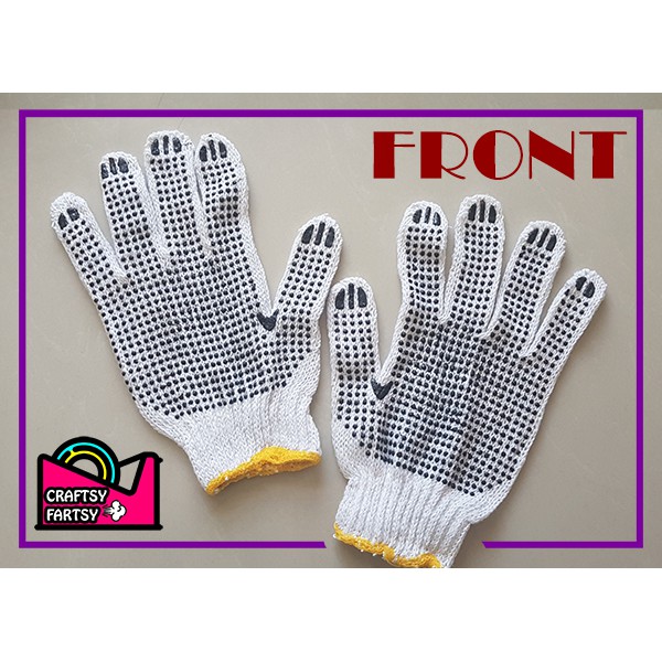 12 Pairs Cotton Knitted String Knit Veil Factory Labour Dots Protective Gloves 