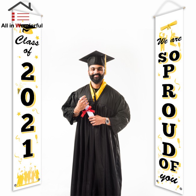 2pcs Set Graduation Background Banner Backdrops 2021 25x180cm For Congratulations Shopee Philippines