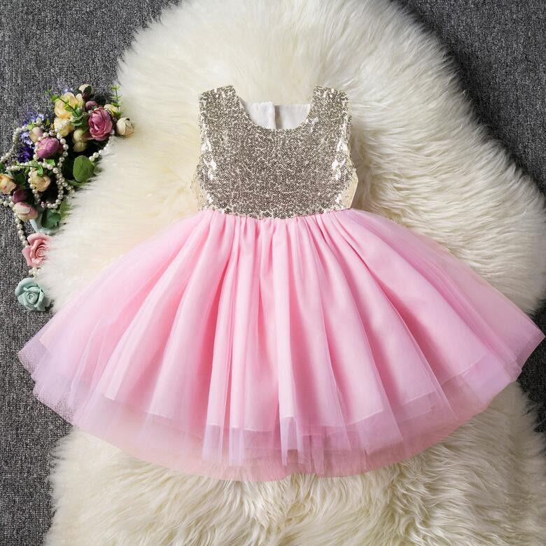 Imcute Little Girls Kids Sleeveless Sequin Princess Tutu Tulle Dress