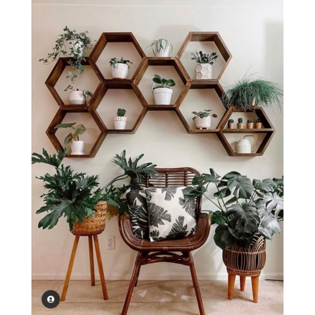 Shelves Hexagon Shelves Wooden Shelf Home Decor Wooden