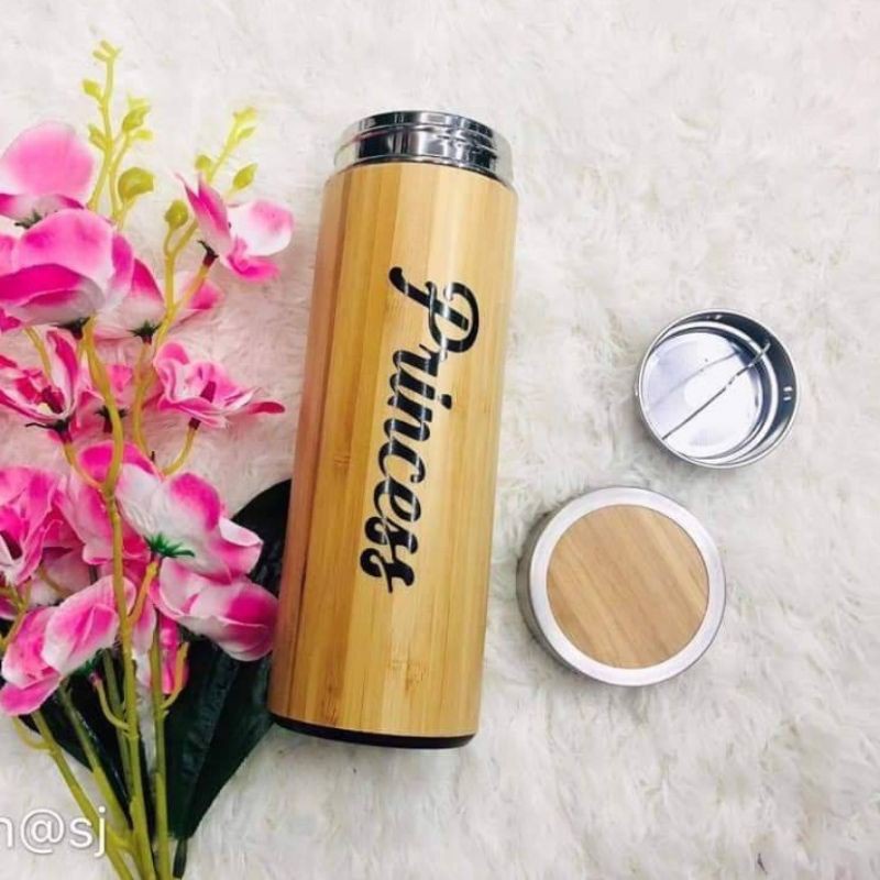 PERSONALIZED Bamboo Tumbler Vacuum Insulated 350ml 400ml 500ml