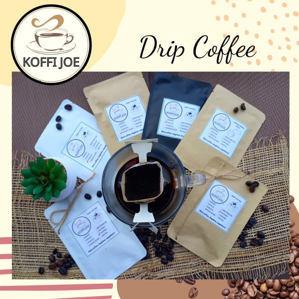 Bundle of 10 Drip Coffee 15g Single Drip Bag in Aluminum Sachet (Pour Over Brewed Coffee