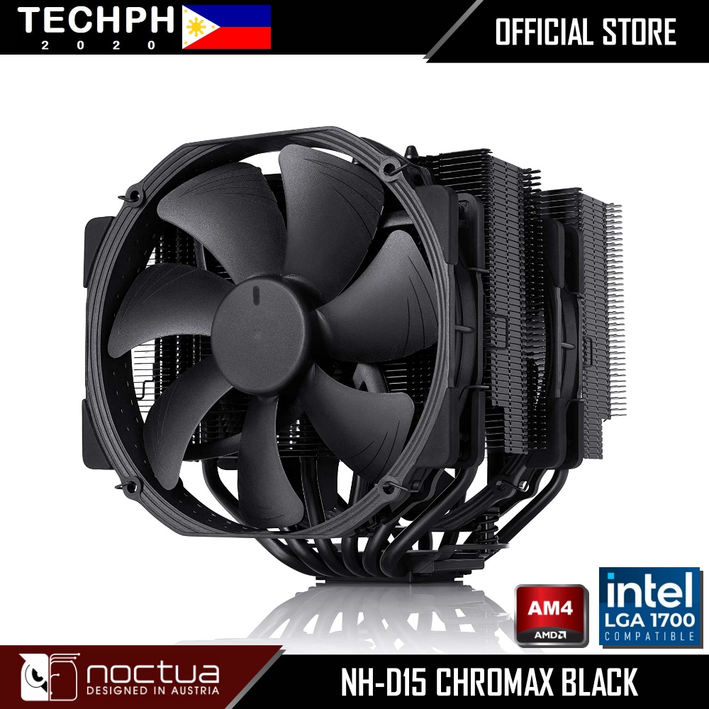 Noctua NHD15 Chromax Black, DualTower CPU cooler (140mm, Black), NTH1 Thermal Paste, AM4