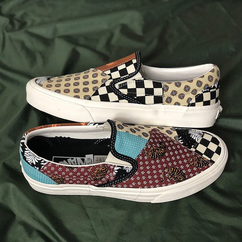 vans slip on tiger patchwork original