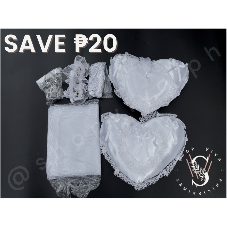 SAVE 20 Wedding Entourage Set Aras Coins Pillows Cord