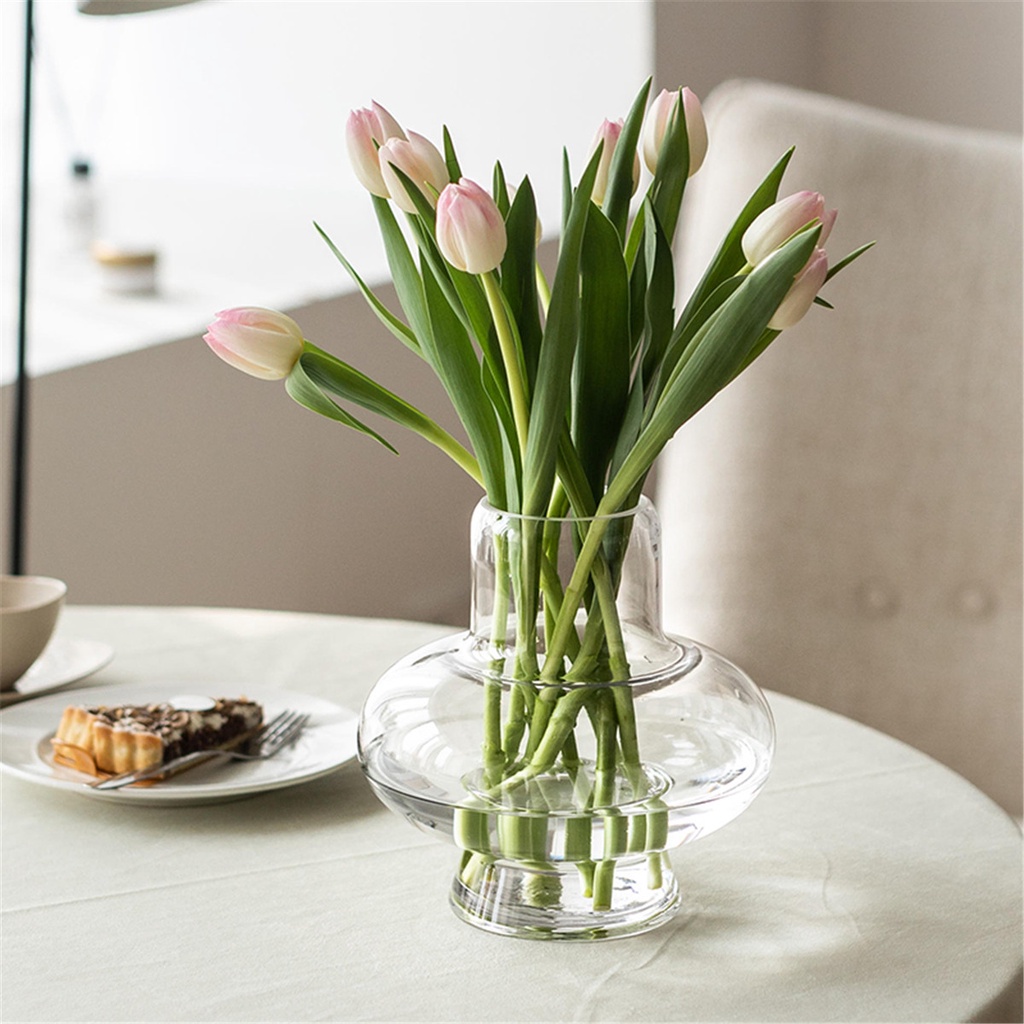 Lemon Tree Glass Vase Transparent Big Belly Living Room Dining Table