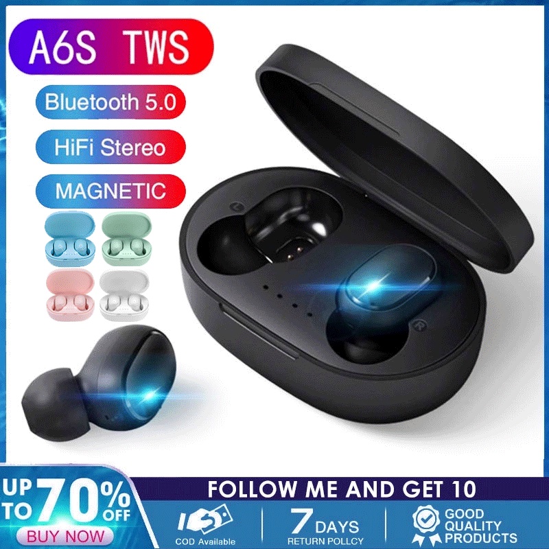 Original A6s TWS Headset Wireless Earphones Bluetooth Headphones Sport ...