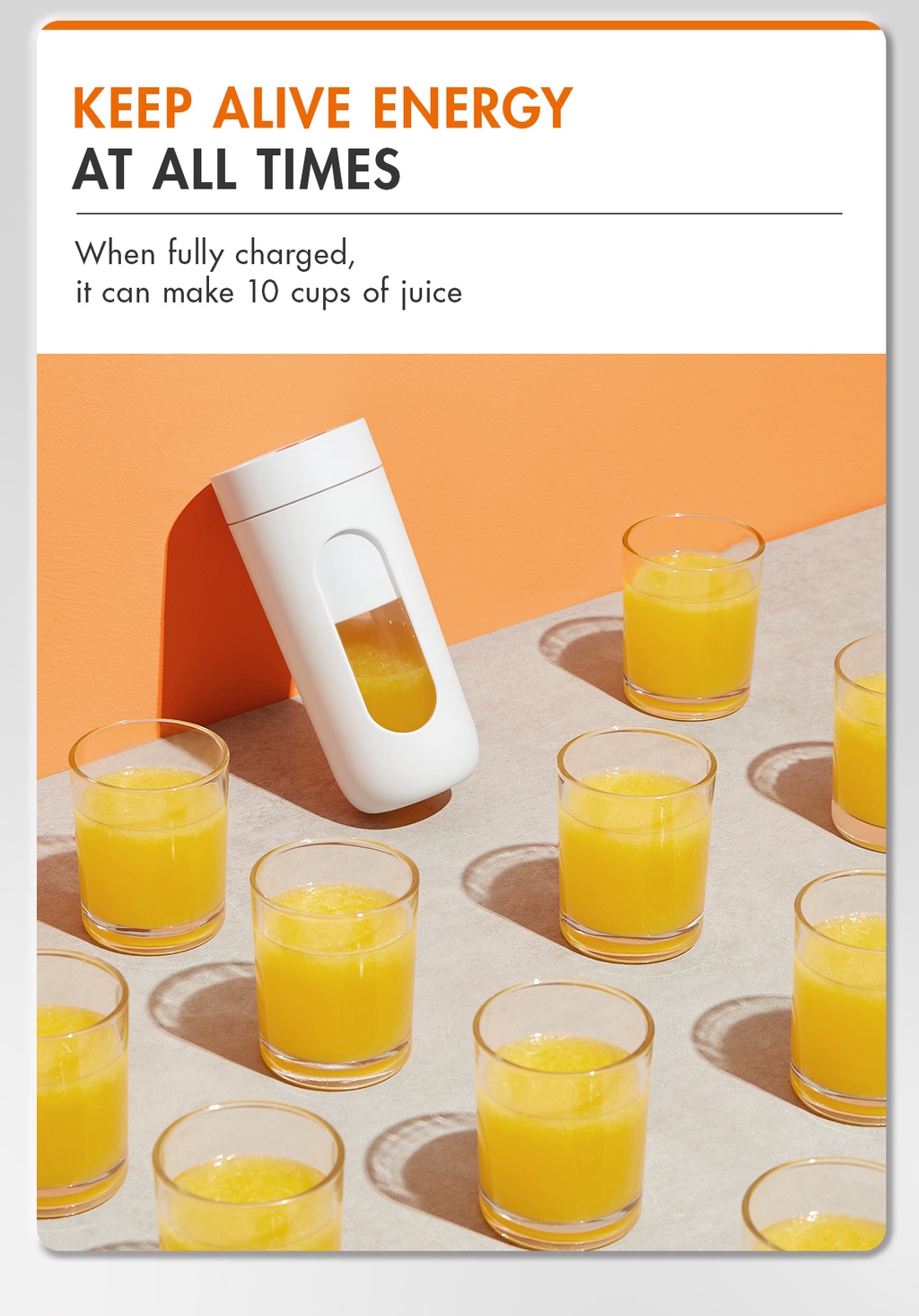 Gaabor Portable Juicer Cordless Juice Cup 300ml Rechargeable Juicer