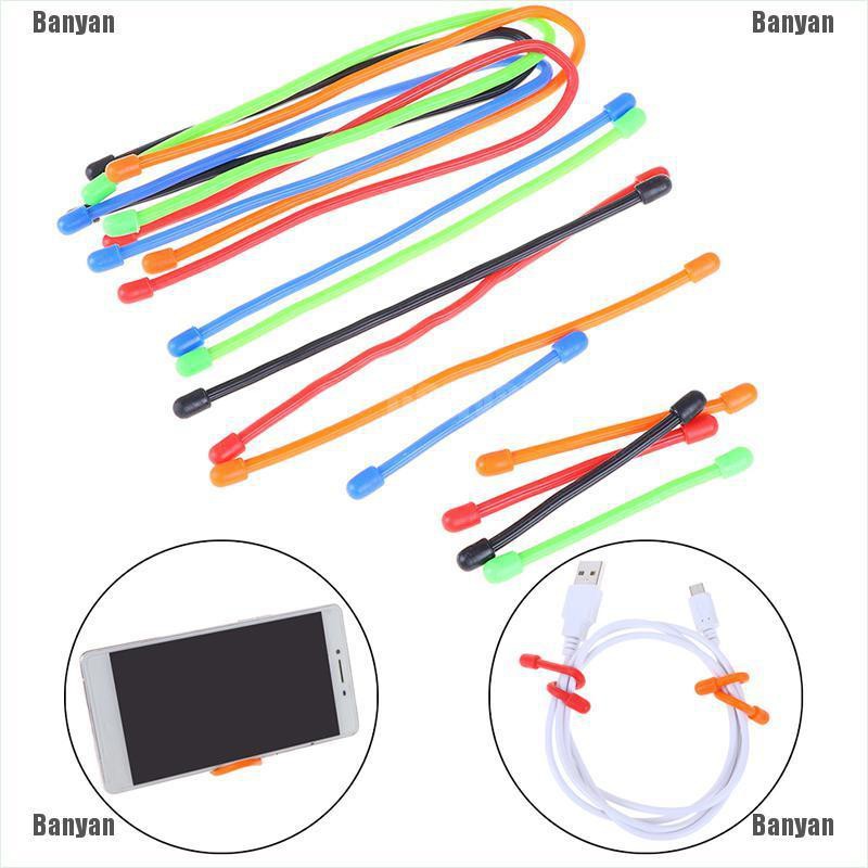 5pcs 3''6''12" Reusable Magic Rubber Twist Ties Cable Wire Gear Tie Organizer BR 