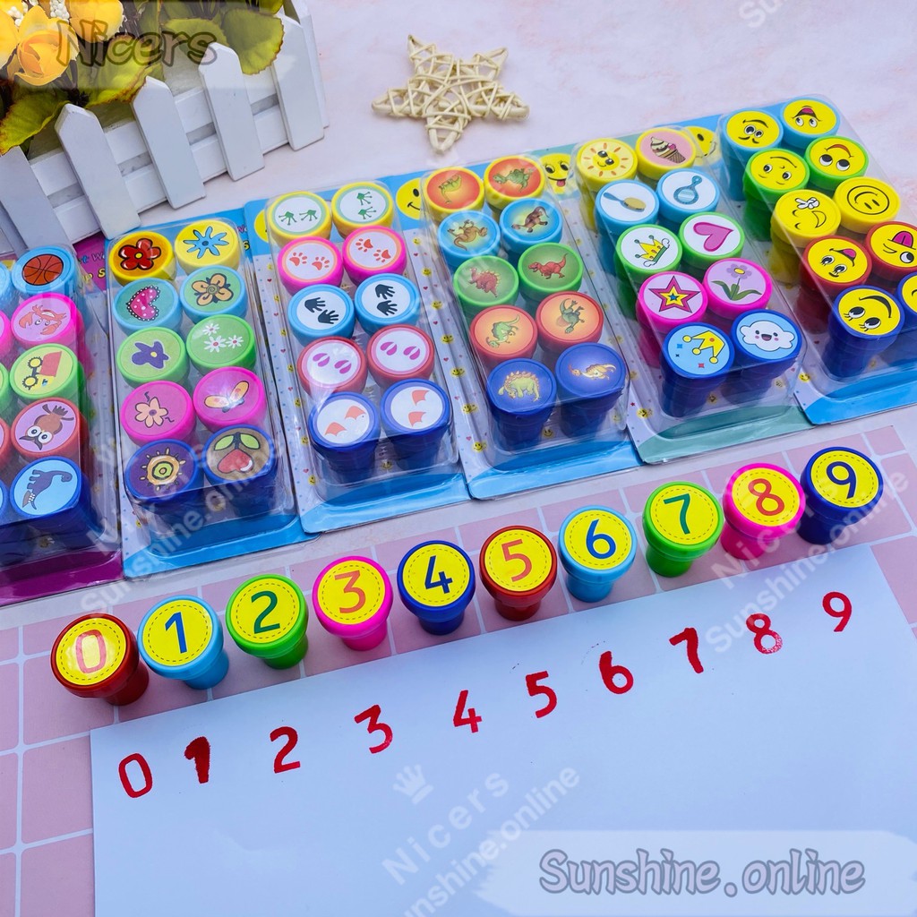 NICERS Funny Cute Stamp set 10 in 1 26mm kids gift Shopee Philippines