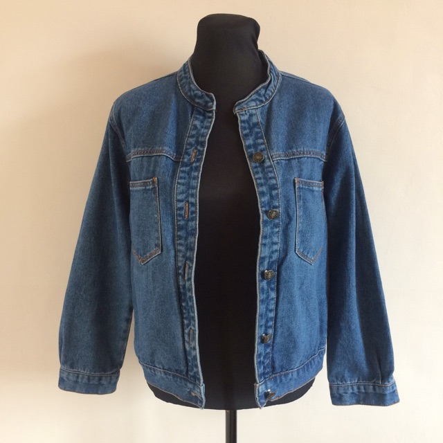 round neck denim jacket