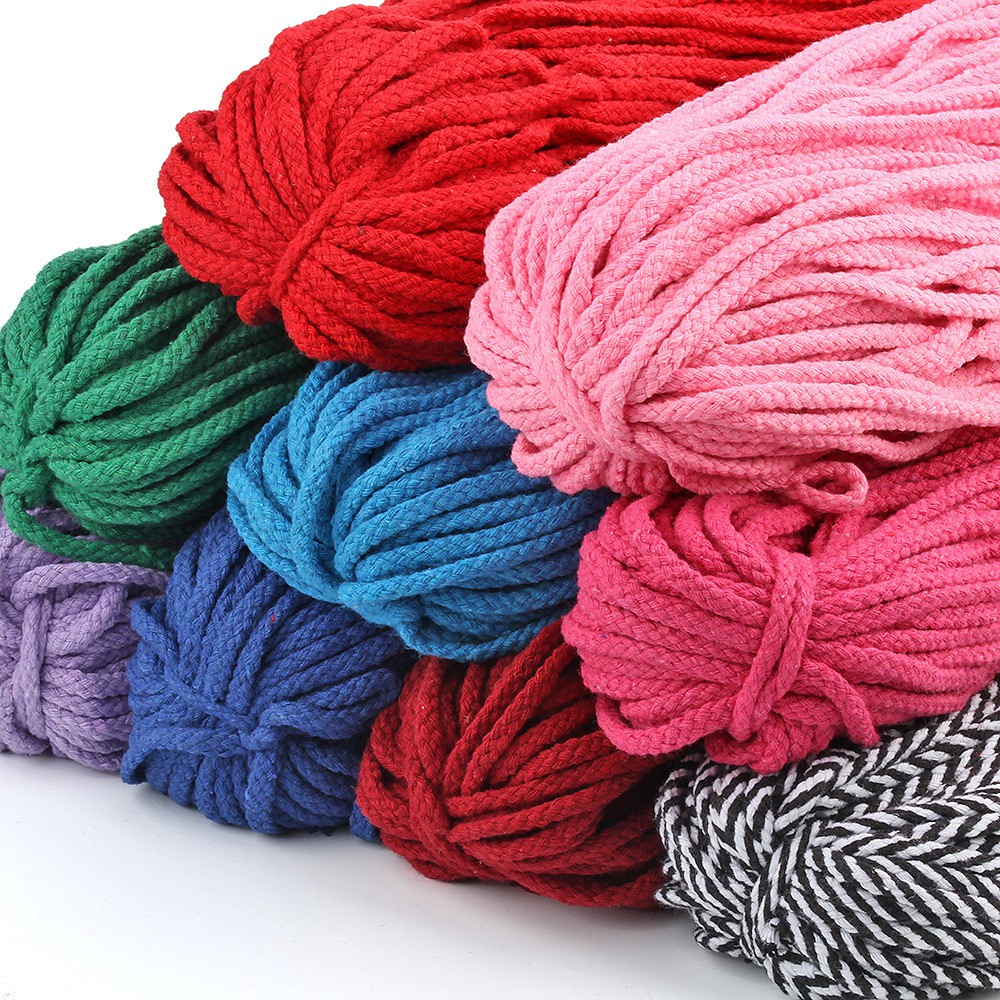 5mm colored cotton braided rope Macrame Cord diy Knitting material | Shopee  Philippines