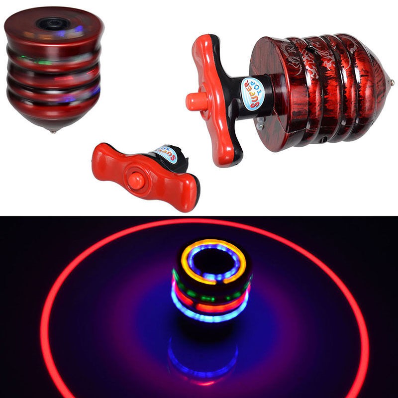 Super Magic Spinning Gyro Spinner Laser LED Music Flash Light Kids Toys 