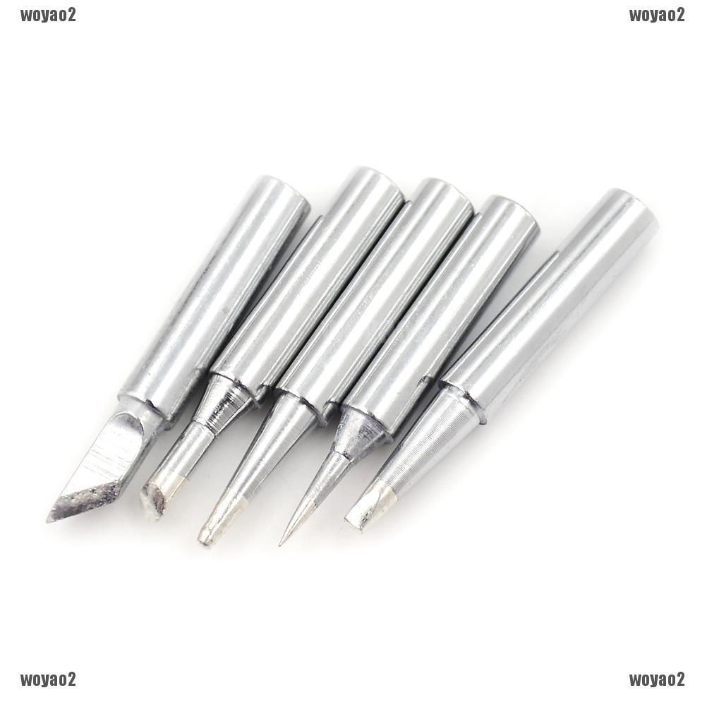 5pcs 936 Electric Brass Soldering Irons Tip Solder Station Conical