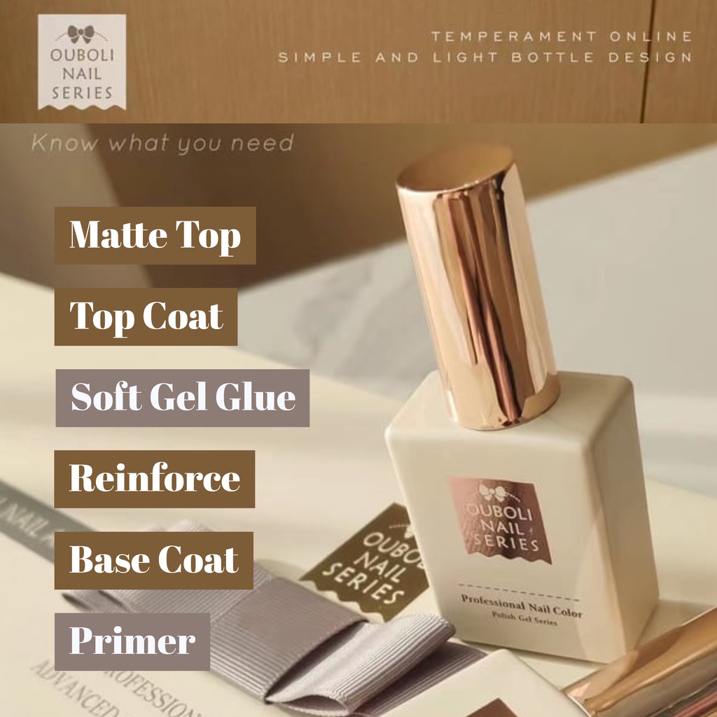 Ouboli 20ml Base Coat/Top coat/Reinforce/Matte Top/Primer gel polish UV