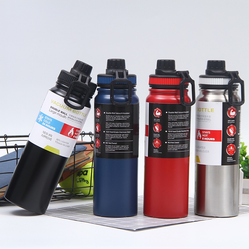 600ML/800ML/1000ML Tumbler Stainless Steel Thermos Insulated Vacuum Flask Cup Sport Water Bottle