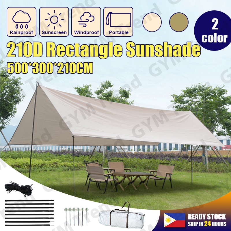 Rectangle Tent AntiUV 210D Outdoor Camping Awning Sunscreen Canopy