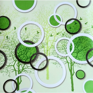 Celina Home Living 10M*45CM PVC Self Adhesive Circles Design Wallpaper Home Decor Sticker
