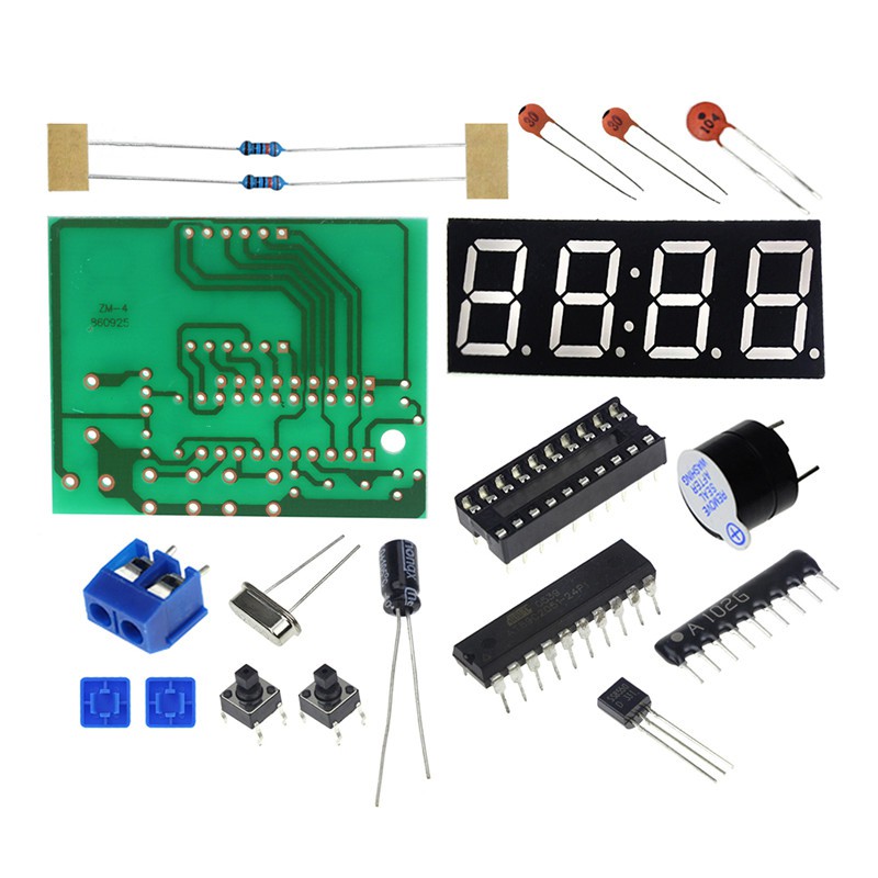 AT89C2051 DC 3V-6V Digital LED Display 4 Digit Electronic Clock ...