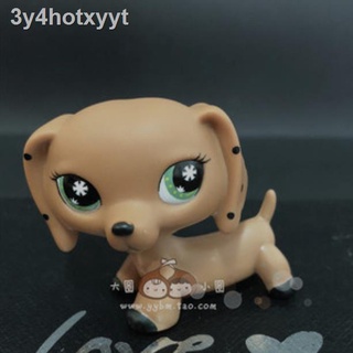 ✒♦Original 1Pc Lps Cute Toys Lovely Pet Shop Animal Brown Dog with Black Spot Action Figure Littlest