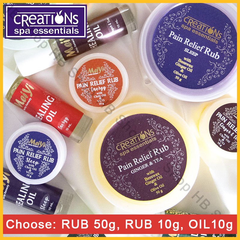 Creations Spa Essentials Pain Relief (Choose Variant Rub 50g, Rub 10g