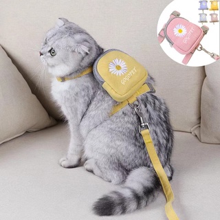 Cute Fashion Pet Dog Cat Harness Leash with Mini Back Pack Pet Dog Nhlon Harness Leash with Bag Pack