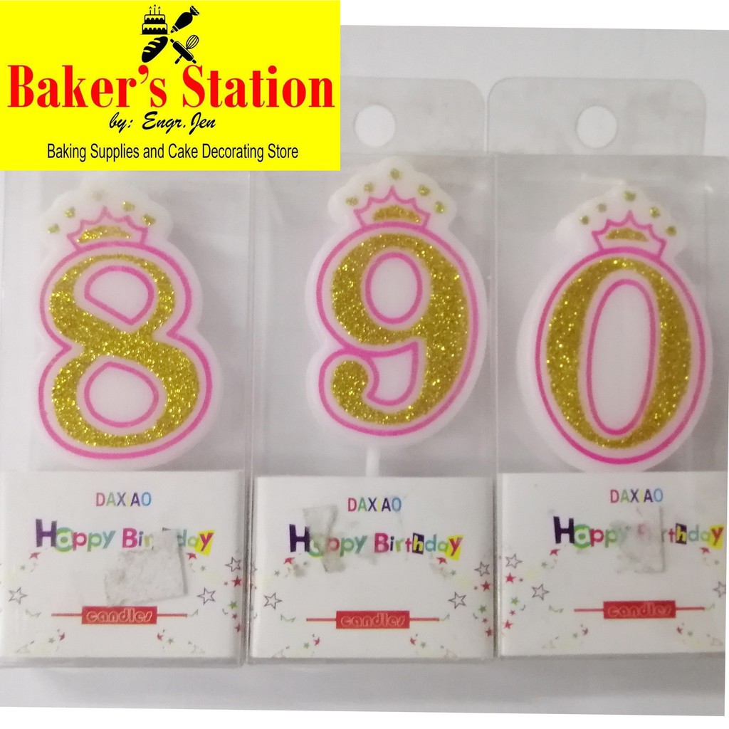 Gold Crown Number Birthday Candle Shopee Philippines