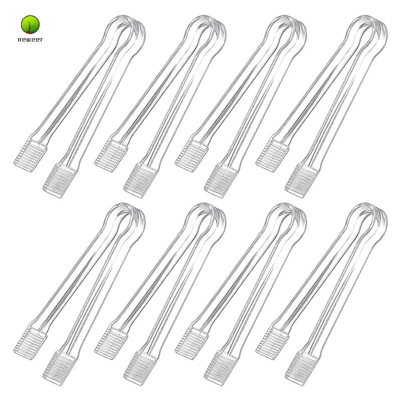 Ninsula 8 PCS Plastic Serving Tongs, 6.3 Inches Disposable