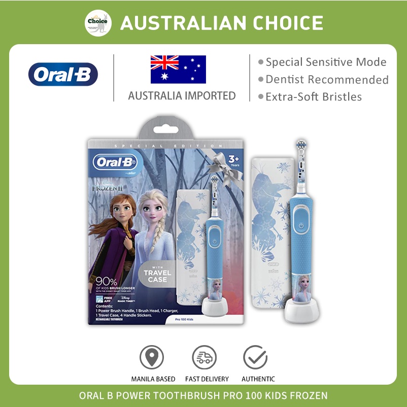 Oral B Power Toothbrush Pro 100 Kids Frozen 3+ | Shopee Philippines