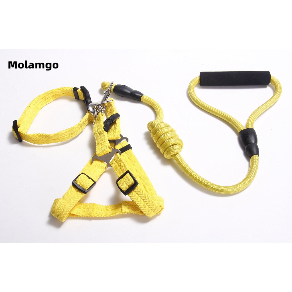 MOLAMGO Dog Leash Pet Body Leash Collar With Chest Strap Three Piece Set #3