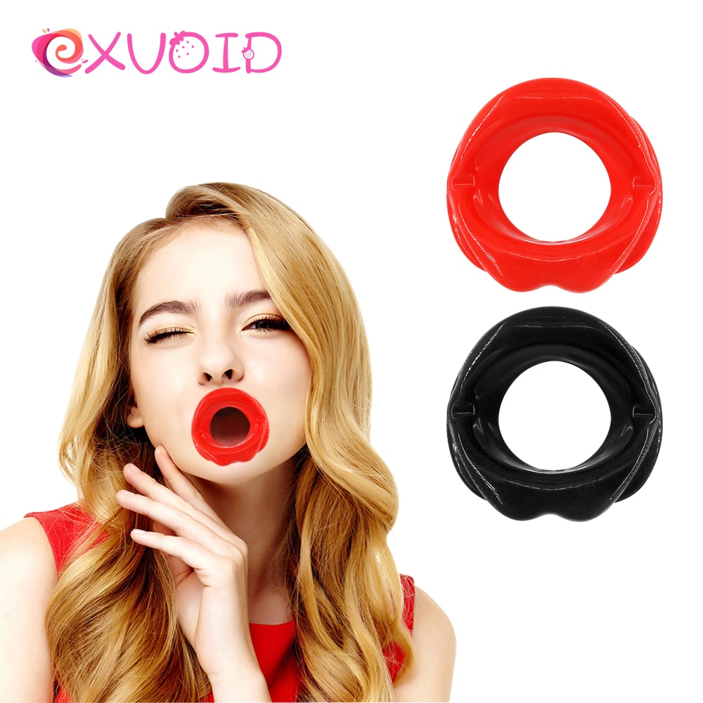 Exvoid Open Mouth Gag Sex Toys For Couples Bdsm Bondage Mouth Plug Lips Shape Adult Games