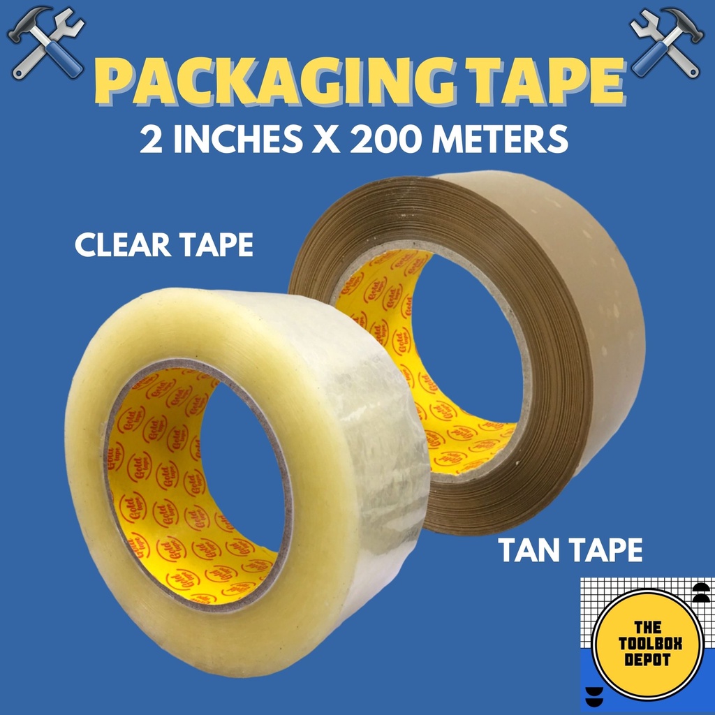 Packaging Tape 200 Meters X 2 Inches Clear Tan Packing Tape 200m 