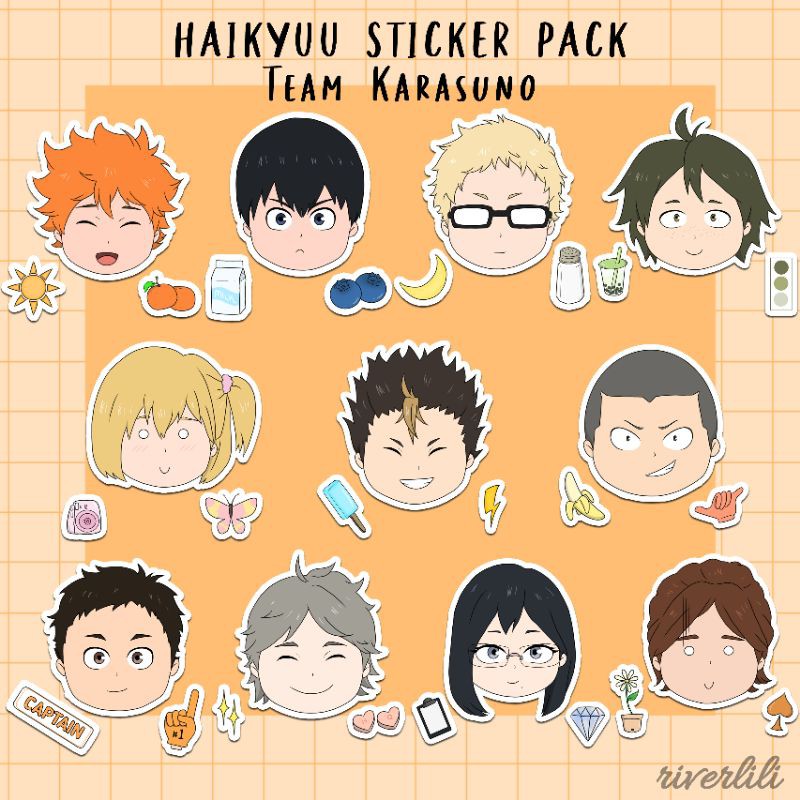 papercraft craft supplies tools haikyuu karasuno sticker pack labels stickers tags youngwillow com au