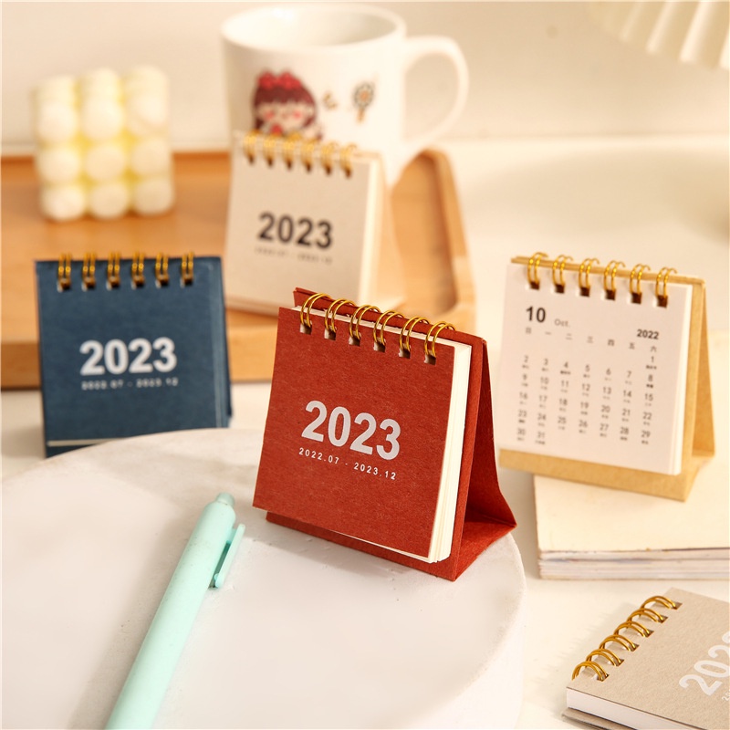 1Pcs 2023 Mini Desktop Calendar Portable Desk Decoration Portable Note