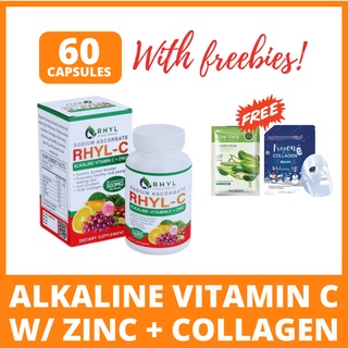 RHYL-C  60 Capsules 500mg Sodium Ascorbate Alkaline Vitamin C with Zinc