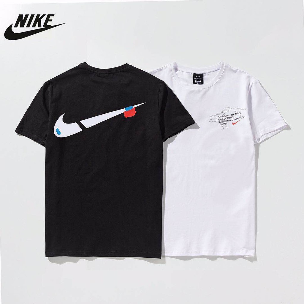Nike Cotton Short T-shirt Back Big Logo Letter Printed Men And Women Sports  Casual Short Sleeve T | Shopee Philippines