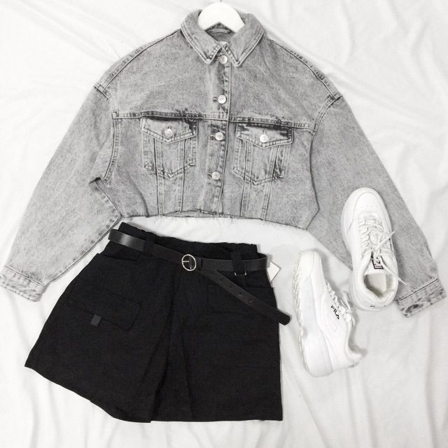 zara cropped black denim jacket