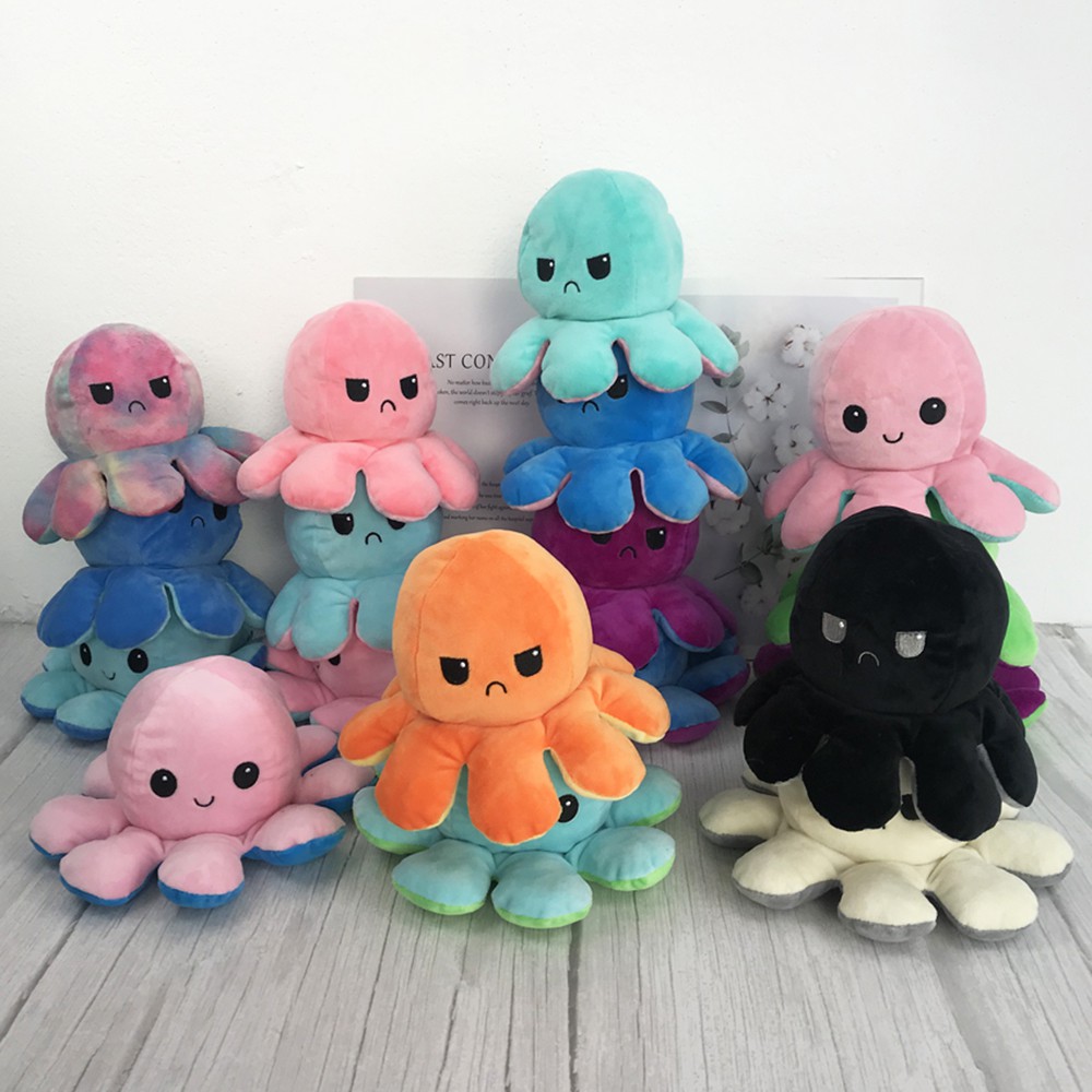 2020 New Reversible Octopus Doll Tiktok Double-sided Flip Doll Octopus ...