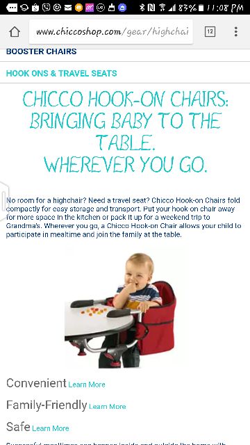 chicco travel seat hook on chair