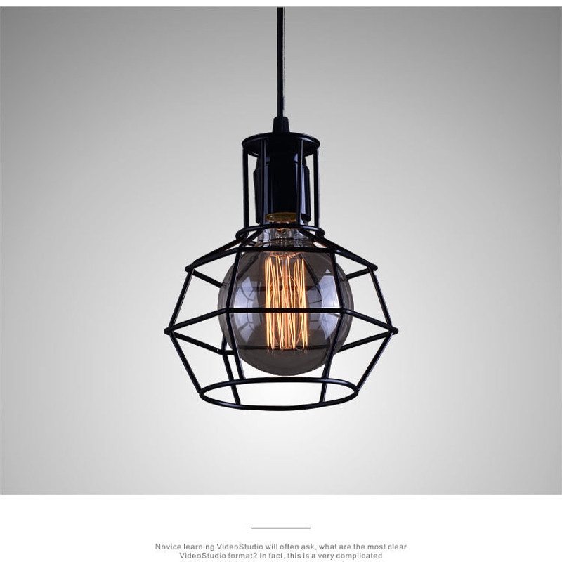 Nordic loft retro Iron cage pendant light modern light fixture American Industrial vintage Lamp