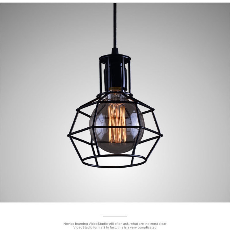 Nordic loft retro Iron cage pendant light modern light fixture American Industrial vintage Lamp