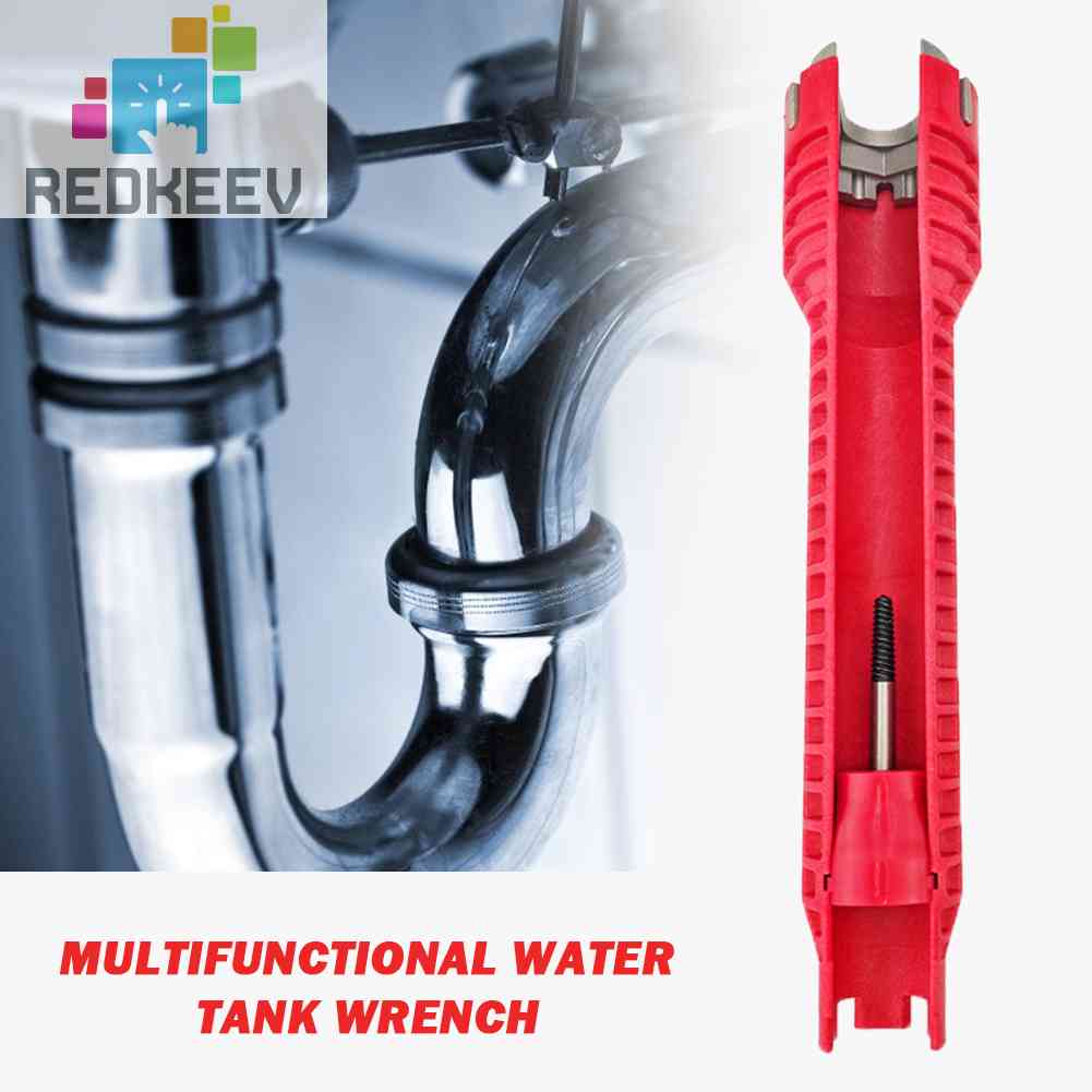 Redkeev 2 Types Multifunction Water Heater Faucet Sink Wrench Anti-Slip Plumbing Flume Repairing Spanner /Double Head