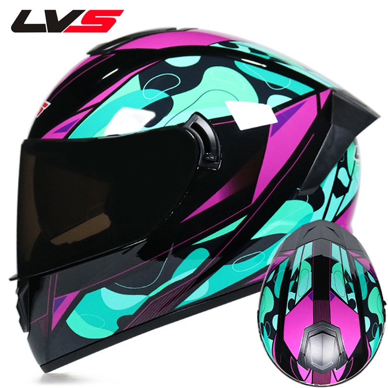 LVS HF-701 DV Full Face Helmet Double Visor Anti Fog & Scratch Lens ...