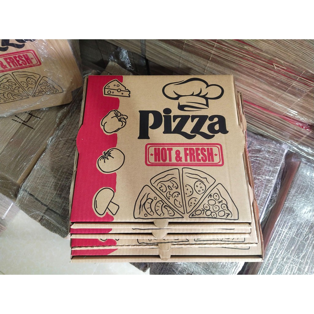 Pizza Box Corrugated / 10" Hot & Fresh / 50pcs per bundle Shopee