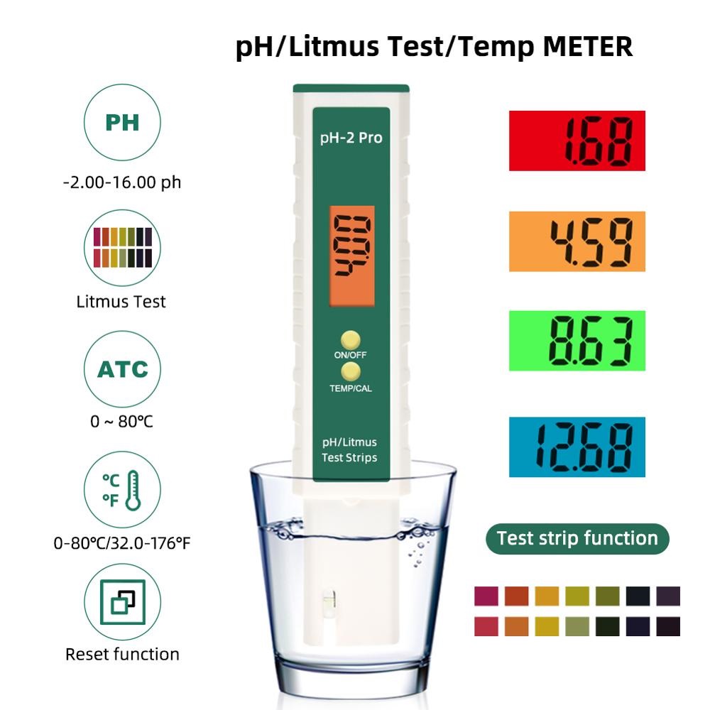 KONG PH Meter Tester Digital PH EC&TDS Meter Pen-type Tester Water ...