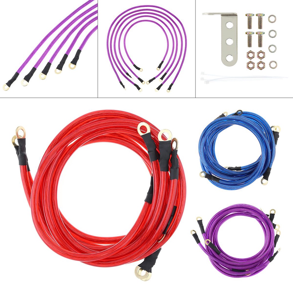 5 Point Universal Car Earth Ground Wire Grounding Cables System Kit ...