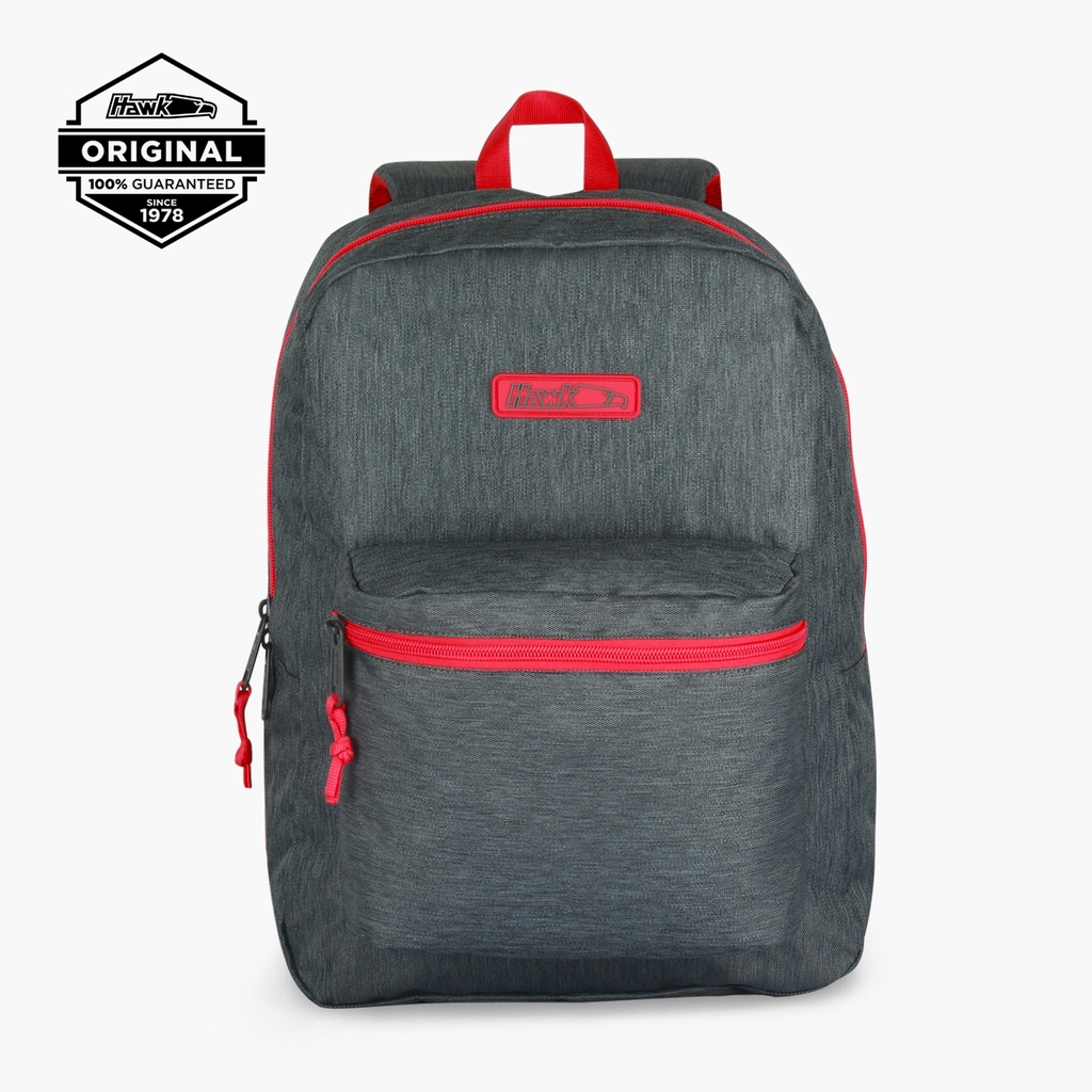 Hawk 4909 Backpack (Grey/Crimson RedTextured) Shopee Philippines