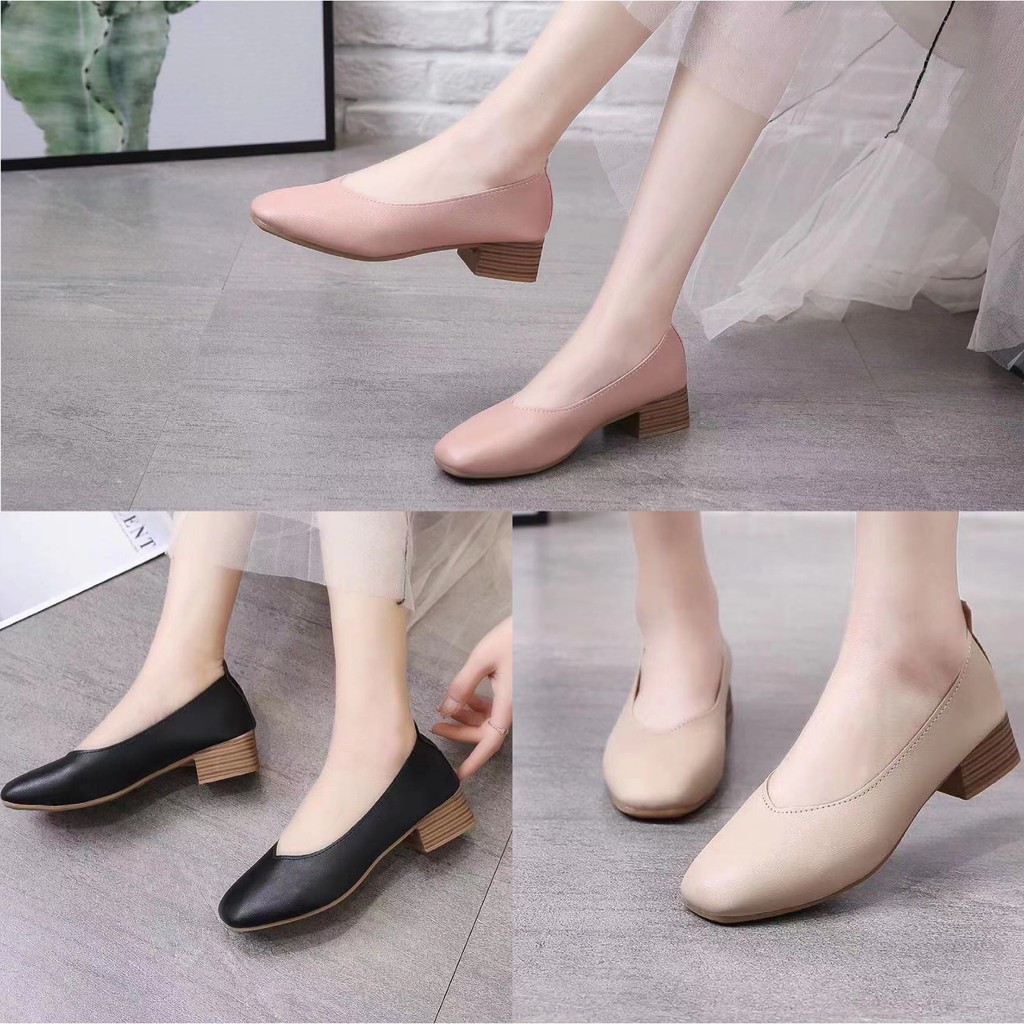 block heel work shoes