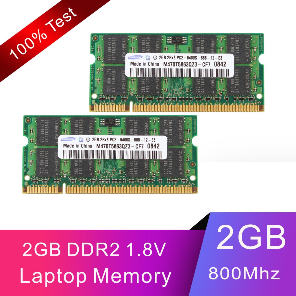 DDR X2 Ps2 Crucial RAM 4GB 2RX8 PC2-6400 DDR2-800MHz DDR2 200pin
