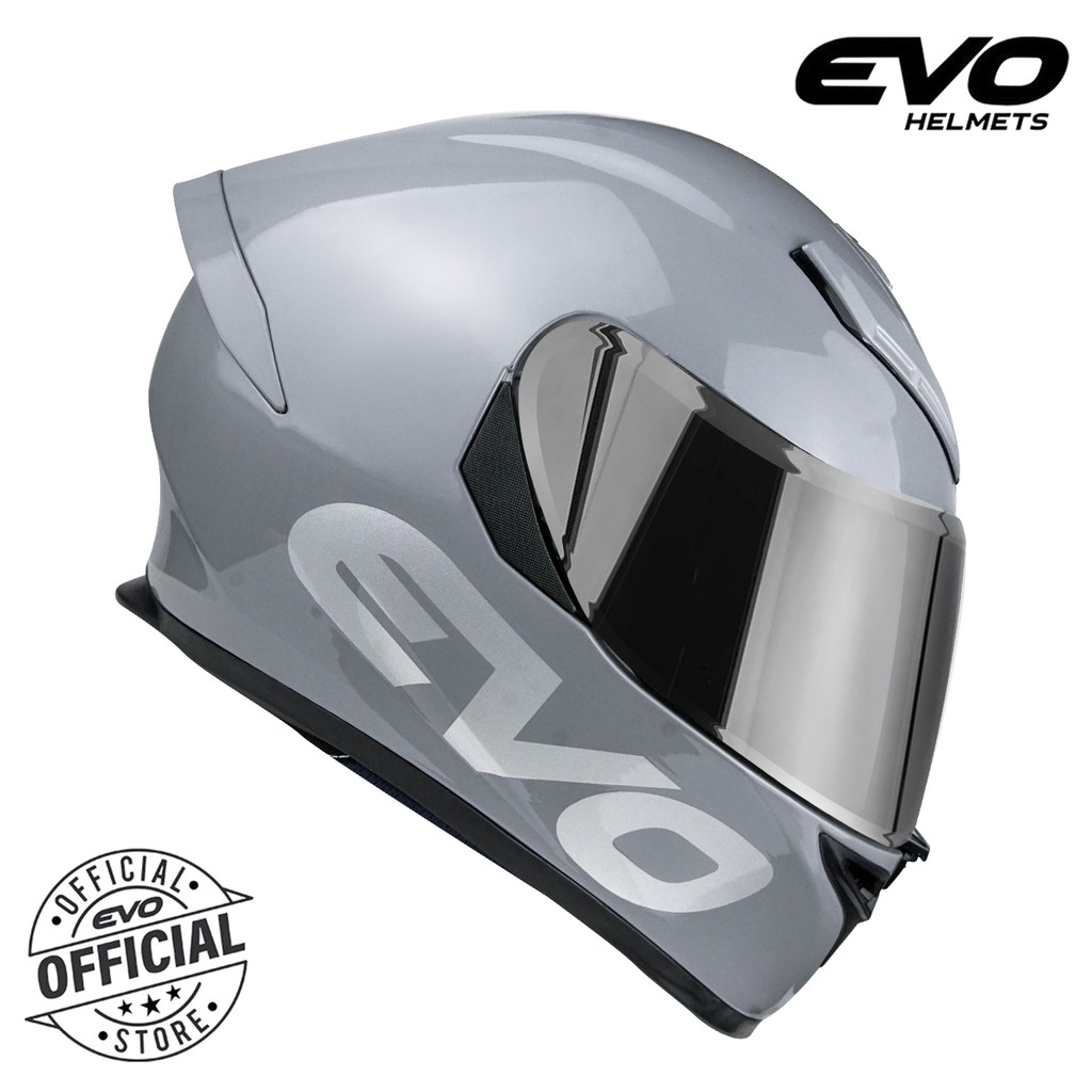 EVO GSX 3000 V2 Plain Cool Gray Full Face Dual Visor Helmet Shopee
